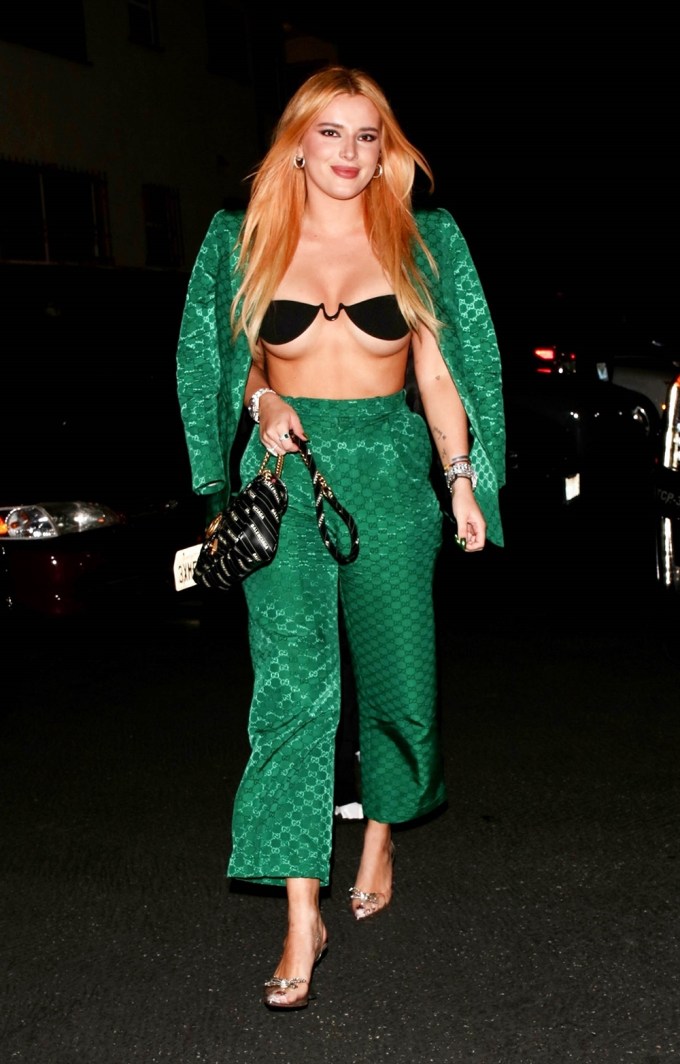 *EXCLUSIVE* Bella Thorne rocks Gucci at Mike Dean and Jeff Bhasker’s Pre Grammy Party!