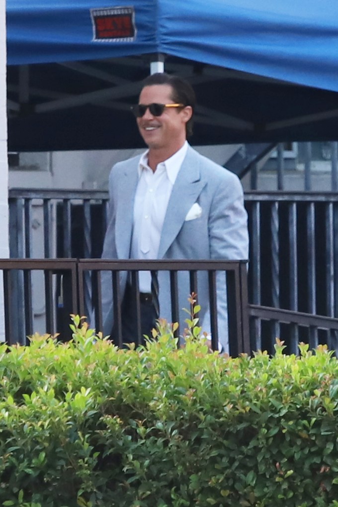 Brad Pitt Arriving On The Set Of ‘Babylon’
