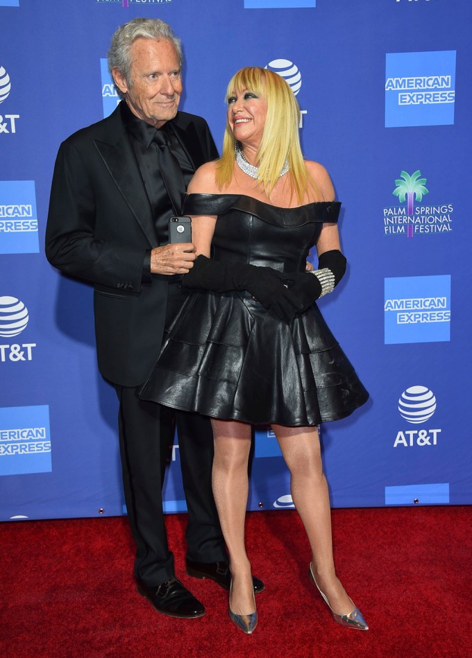 Suzanne Somers and Alan Hamel on a red carpet