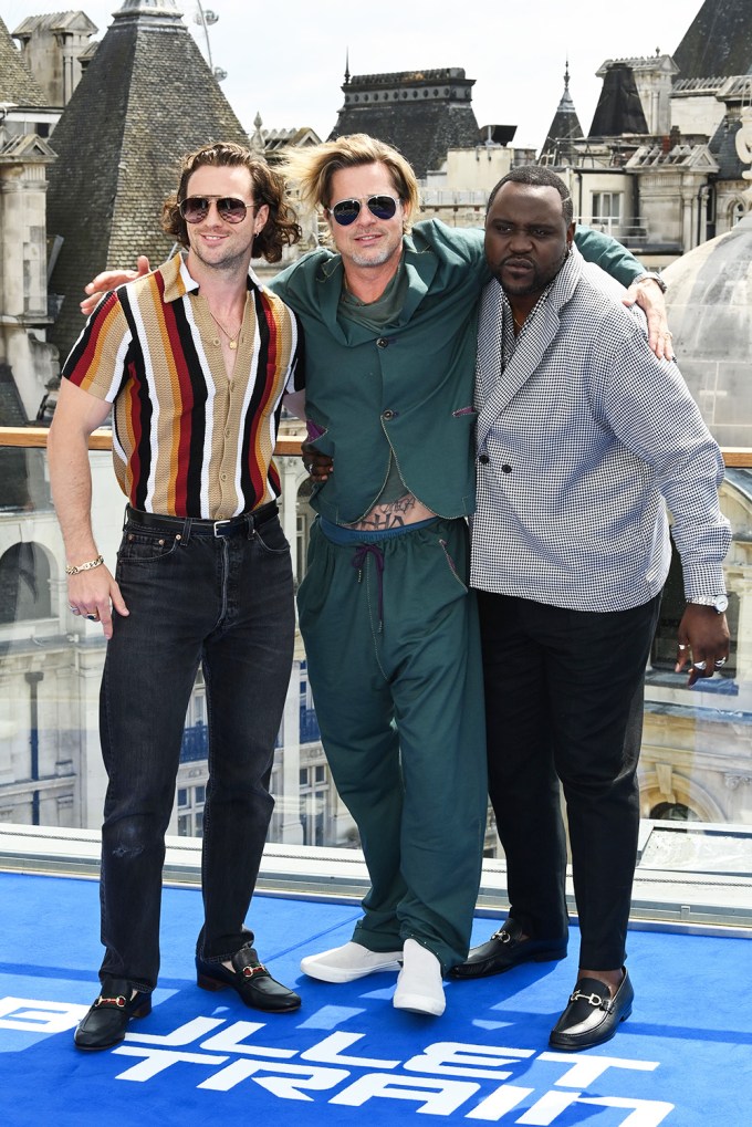 Aaron Taylor-Johnson, Brad Pitt & Brian Tyree Henry In London