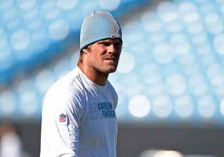 Carolina Panthers' Greg Olsen warms up before a preseason NFL football game against the New England Patriots in Charlotte, N.C
Patriots Panthers Football, Charlotte, USA - 24 Aug 2018