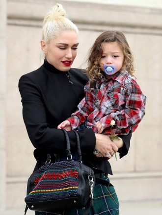 Gwen Stefani, Apollo Rossdale
Gwen Stefani out and about, Los Angeles, USA - 15 Jan 2017
Gwen Stefani layered a black jacket over a turtleneck sweater, paired with a set of plaid harem trousers while attending church services in Los Angeles