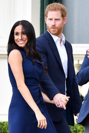 Prince Harry and Meghan Duchess of Sussex at Government House, Melbourne, Victoria
Prince Harry and Meghan Duchess of Sussex tour of Australia - 18 Oct 2018
Their Royal Highnesses will fly to Melbourne where the day will begin with a short walk to Government House, Melbourne, Victoria, meeting members of the public along the way in the grounds of the Royal Botanic Gardens, before attending an official Reception at Government House, Melbourne, Victoria. A diverse group of young Victorian leaders and community members will attend the Reception, including Queen's Young Leader Hunter Johnson, founder of The Man Cave mental health initiative. The Duke and Duchess will also meet representatives from Aubot, Farmwall and F1 in Schools