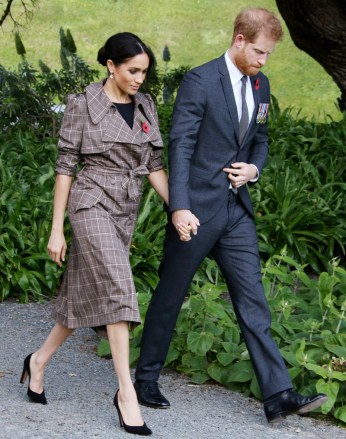 Prince Harry and Meghan Duchess of Sussex attend a traditional welcome ceremony on the lawns of Government House in Wellington.Prince Harry and Meghan Duchess of Sussex tour of New Zealand - 28 Oct 2018