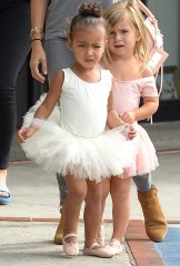 North West and Penelope Disick
Kourtney Kardashian out and about, Los Angeles, America - 14 Oct 2015
Kourtney Kardashian takes daughter Penelope and niece North West to Miss Melodee Studios in Los Angeles