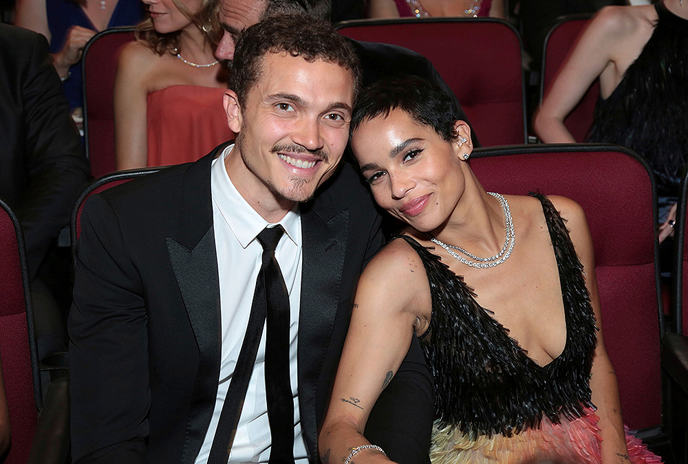 Karl Glusman, Zoe Kravitz. Karl Glusman, left, and Zoe Kravitz pose in the audience at the 69th Primetime Emmy Awards, at the Microsoft Theater in Los Angeles
69th Primetime Emmy Awards - Audience, Los Angeles, USA - 17 Sep 2017