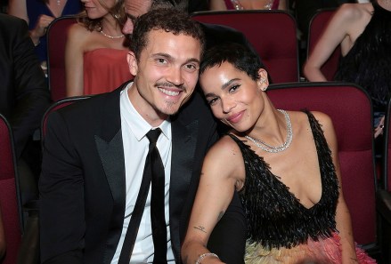 Karl Glusman, Zoe Kravitz. Karl Glusman, left, and Zoe Kravitz pose in the audience at the 69th Primetime Emmy Awards, at the Microsoft Theater in Los Angeles
69th Primetime Emmy Awards - Audience, Los Angeles, USA - 17 Sep 2017