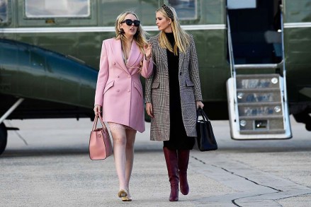Tiffany Trump, Ivanka Trump. Ivanka Trump and Tiffany Trump walk from Marine One Helicopter to Air Force One at Andrews Air Force Base in Md., . They are joining President Donald Trump for a trip to Florida for a week at Mar-a-Lago for ThanksgivingTrump, Andrews Air Force Base, USA - 20 Nov 2018