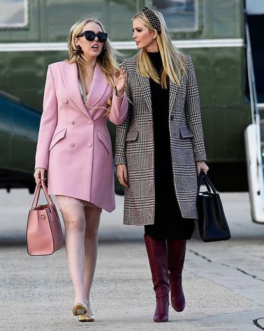 Tiffany Trump, Ivanka Trump. Ivanka Trump and Tiffany Trump walk from Marine One Helicopter to Air Force One at Andrews Air Force Base in Md., . They are joining President Donald Trump for a trip to Florida for a week at Mar-a-Lago for ThanksgivingTrump, Andrews Air Force Base, USA - 20 Nov 2018