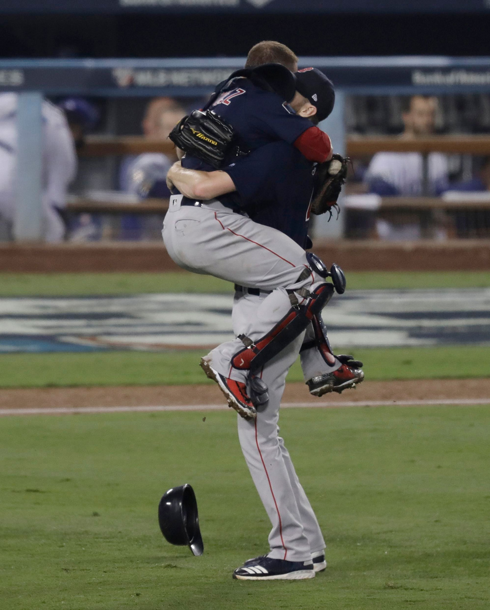 The Boston Red Sox celebrate after Game 5 of baseball's World Series against the Los Angeles Dodgers, in Los Angeles. The Red Sox won 5-1 to win the series 4 game to 1
World Series Red Sox Dodgers Baseball, Los Angeles, USA - 28 Oct 2018