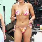 Camila Mendes Colorful Bikini Miami