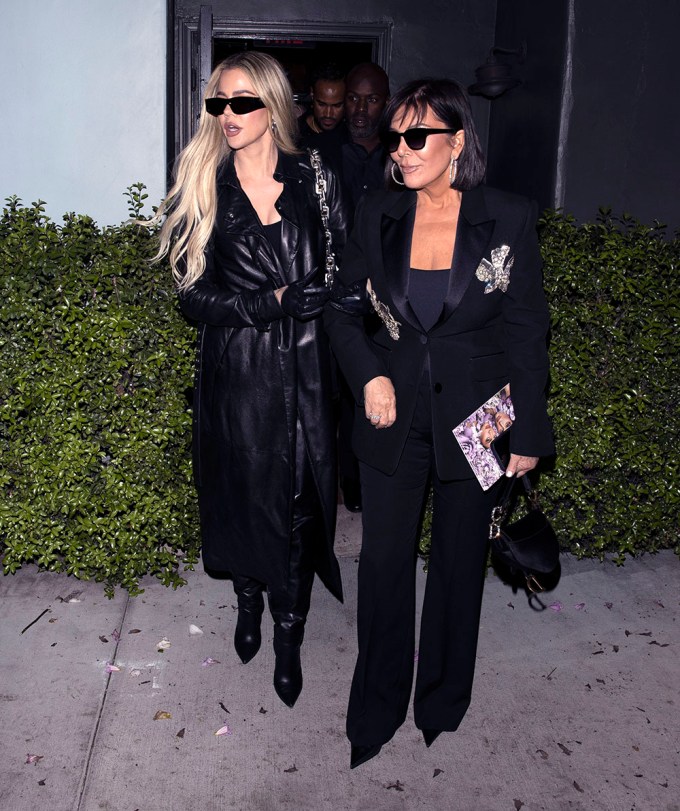 Khloe Kardashian & Kris Jenner At An Italian Restaurant In Hollywood