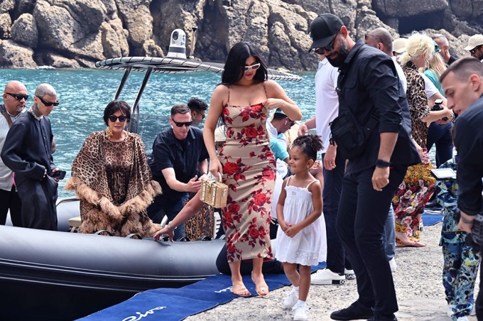 Kris Jenner & Family Arrive In Portofino Ahead of Kourtney’s Wedding Celebration