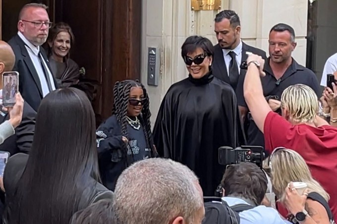 Kris Jenner & North West Attend Balenciaga Show During PFW