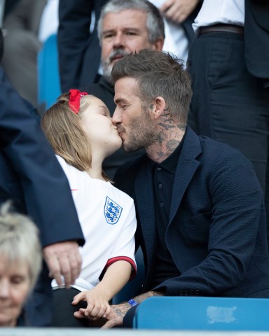 Editorial Use OnlyMandatory Credit: Photo by Lynne Cameron for The FA/Shutterstock (10323008q)David Beckham at the match.Norway Women v England Women FIFA Womens World Cup Quarter Final football match, Stade Oceane, Le Havre, France - 27 Jun 2019