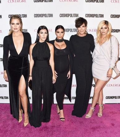 Khloe Kardashian, from left, Kourtney Kardashian, Kim Kardashian, Kris Jenner and Kylie Jenner arrive at Cosmopolitan magazine's 50th birthday celebration at Ysabel, in West Hollywood, CalifCosmopolitan Magazine's 50th Birthday Celebration, West Hollywood, USA - 12 Oct 2015