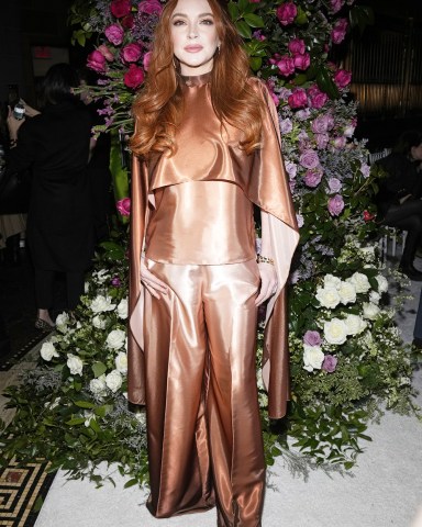 Lindsay Lohan attends the Christian Siriano Fall/Winter 2023 fashion show at Gotham Hall, in New York
NYFW Fall/Winter 2023 - Christian Siriano, New York, United States - 09 Feb 2023