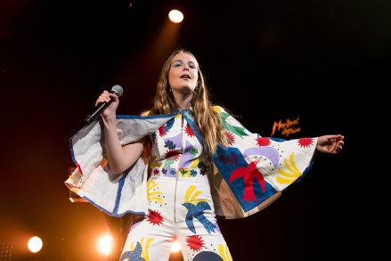 Editorial use only
Mandatory Credit: Photo by JEAN-CHRISTOPHE BOTT/EPA/REX/Shutterstock (8887143a)
Maggie Rogers
51st Montreux Jazz Festival, Switzerland - 01 Jul 2017
US singer Maggie Rogers performs on stage during the 51st Montreux Jazz Festival, in Montreux, Switzerland, 01 July 2017. The event runs from 30 June to 15 July.