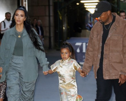 Kim Kardashian, Kanye West, North West
Kim Kardashian and Kanye West out and about, New York, USA - 15 Jun 2018
Kanye West wife Kim Kardashian with North West  together in New York