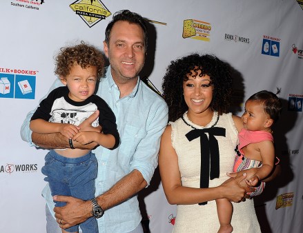 Adam Housley and Tamera Mowry-Housley with son Aden Housley and daughter Ariah Talea Housley
Milk and Bookies Story Time Celebration, Los Angeles, America - 17 Apr 2016
Milk and Bookies - 7th Annual Story Time Celebration