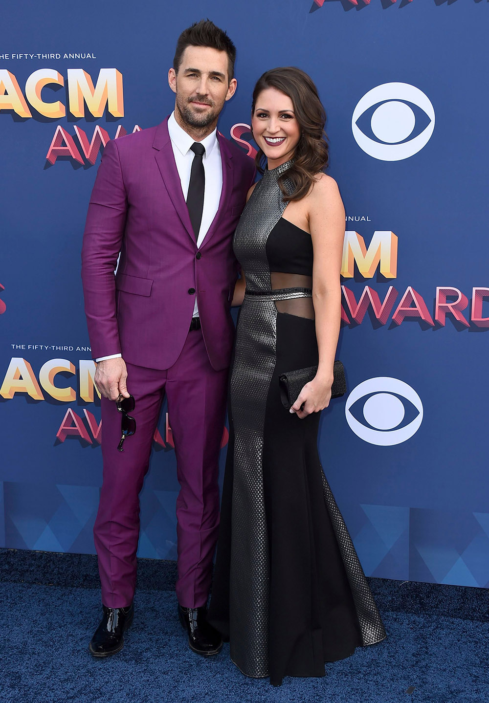 Jake Owen, Erica Hartlein. Jake Owen, left, and Erica Hartlein arrive at the 53rd annual Academy of Country Music Awards at the MGM Grand Garden Arena, in Las Vegas
53rd Annual Academy Of Country Music Awards - Arrivals, Las Vegas, USA - 15 Apr 2018