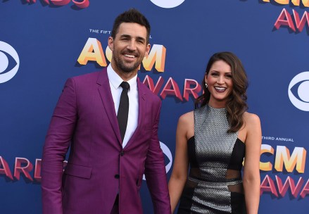 Jake Owen, Erica Hartlein. Jake Owen, left, and Erica Hartlein arrive at the 53rd annual Academy of Country Music Awards at the MGM Grand Garden Arena, in Las Vegas
53rd Annual Academy Of Country Music Awards - Arrivals, Las Vegas, USA - 15 Apr 2018