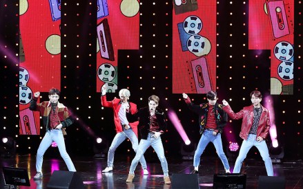 South Korean K-pop group SHINee perform during a showcase for their fifth album "1 of 1" in Seoul, South Korea
South Korea SHINee, Seoul, South Korea - 04 Oct 2016