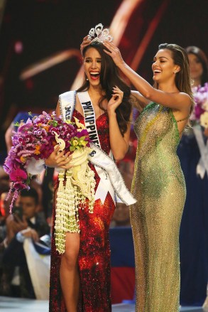 Miss Universe 2017 Demi-Leigh Nel-Peters, of South Africa, right, crowns new Miss Universe Catriona Gray, of Philippines, during the final of 67th Miss Universe competition in Bangkok, Thailand
Miss Universe, Bangkok, Thailand - 17 Dec 2018