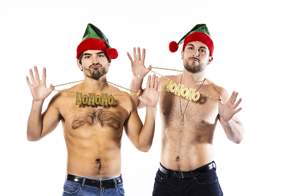 Jared Haibon and Tanner Tolbert strip down for a holiday-themed photo shoot and EXCLUSIVE interview session with HollywoodLIfe