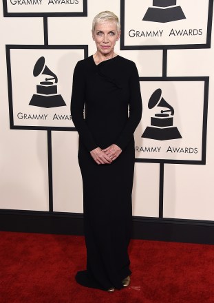 Annie Lennox arrives at the 57th annual Grammy Awards at the Staples Center on Sunday, Feb. 8, 2015, in Los Angeles. (Photo by Jordan Strauss/Invision/AP)