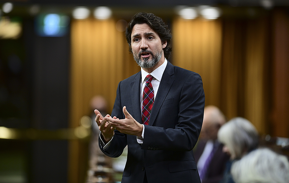 Prime Minister Justin Trudeau responds to a question during question period in the House of Commons on Parliament Hill in Ottawa on Wednesday, Dec. 9, 2020. (Sean Kilpatrick/The Canadian Press via AP)