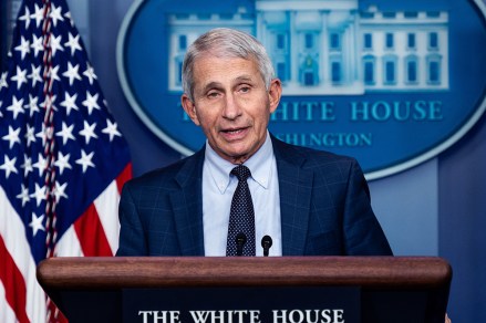 Dr. Anthony Fauci, Director of the National Institute of Allergy and Infectious Diseases, speaking at a press briefing in the White House Press Briefing Room.Anthony Fauci & Jen Psaki at The White House Press Briefing in Washington, US - 01 Dec 2021