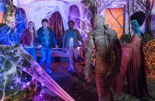 Madison Iseman, Jeremy Ray Taylor and Caleel Harris star in Columbia Pictures' GOOSEBUMPS 2: HAUNTED HALLOWEEN.