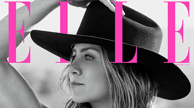 Jennifer Aniston and the charm bracelet she wears on the Elle cover