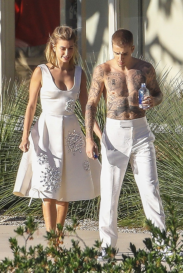 Hailey Baldwin S White Dress For Photoshoot With Justin Bieber Pic Hollywood Life