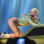 Miley Cyrus in concert at First Direct Arena, Leeds, Britain - 10 May 2014