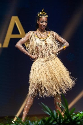 Ana Liliana Aviao, Miss Angola 2018 on stage during the National Costume Show, an international tradition where contestants display an authentic costume of choice that best represents the culture of their home country, on December 10th at Nongnooch Pattaya International Convention Exhibition (NICE). The Miss Universe contestants are touring, filming, rehearsing and preparing to compete for the Miss Universe crown in Bangkok, Thailand. Tune in to the FOX telecast at 7:00 PM ET live/PT tape-delayed on Sunday, December 16, 2018 from the IMPACT Arena in Bangkok, Thailand to see who will become the next Miss Universe. HO/The Miss Universe Organization