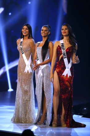 Top 3 finalists from left to right, Miss Venezuela Sthefany Gutierrez, Miss South Africa Tamaryn Green, Miss Philippines Catriona Gray, stand on the stage during the final of 67th Miss Universe competition in Bangkok, Thailand
Miss Universe, Bangkok, Thailand - 17 Dec 2018