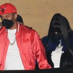 Nicki Minaj keeps a low profile while out with her hubby Kenneth Petty for a late-night dinner date!