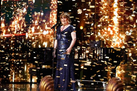 AMERICA'S GOT TALENT: THE CHAMPIONS -- "Champions One" Episode 101 -- Pictured: Susan Boyle -- (Photo by: Trae Patton/NBC)