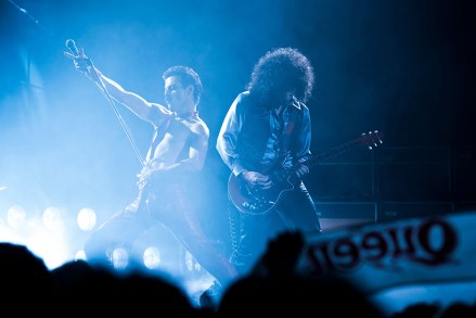 Editorial use only. No book cover usage.
Mandatory Credit: Photo by A Bailey/20th Century Fox/Kobal/REX/Shutterstock (9954150d)
Rami Malek as Freddie Mercury, Gwilym Lee as Brian May
'Bohemian Rhapsody' Film - 2018
A chronicle of the years leading up to Queen's legendary appearance at the Live Aid (1985) concert.