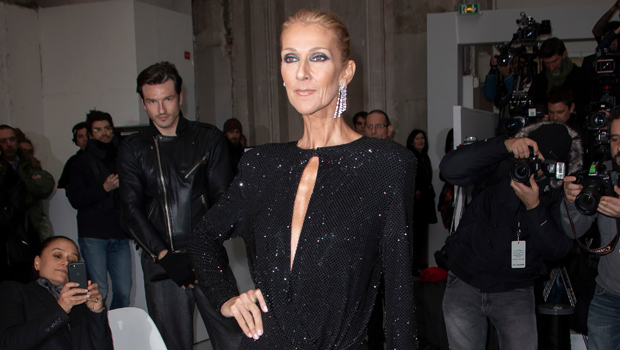 Celine Dion: Wardrobe Malfunction Almost Happens In Plunging Black Gown –  Hollywood Life