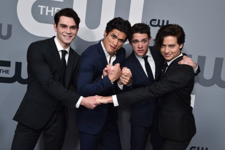 KJ Apa, Charles Melton, Casey Cott and Cole Sprouse
The CW Network Upfront Presentation, Arrivals, New York, USA - 17 May 2018