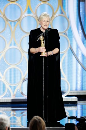 76th ANNUAL GOLDEN GLOBE AWARDS -- Pictured: Glenn Close, winner of Best Actress - Motion Picture, Drama at the 76th Annual Golden Globe Awards held at the Beverly Hilton Hotel on January 6, 2019 -- (Photo by: Paul Drinkwater/NBC)