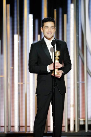 76th ANNUAL GOLDEN GLOBE AWARDS -- Pictured: Rami Malek, winner of Best Actor - Motion Picture, Drama at the 76th Annual Golden Globe Awards held at the Beverly Hilton Hotel on January 6, 2019 -- (Photo by: Paul Drinkwater/NBC)