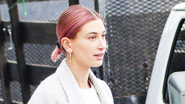 hailey bieber pink hair