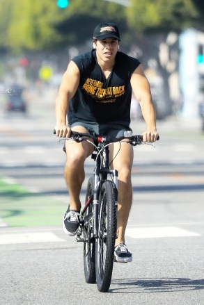 Santa Monica, CA  - *EXCLUSIVE*  - Joseph Baena seen going for a bike ride this morning and just missed his dad Arnold Schwarzenegger who was out riding his bike like usual in neighboring city in Brentwood.Pictured: Joseph BaenaBACKGRID USA 27 APRIL 2020 USA: +1 310 798 9111 / usasales@backgrid.comUK: +44 208 344 2007 / uksales@backgrid.com*UK Clients - Pictures Containing ChildrenPlease Pixelate Face Prior To Publication*