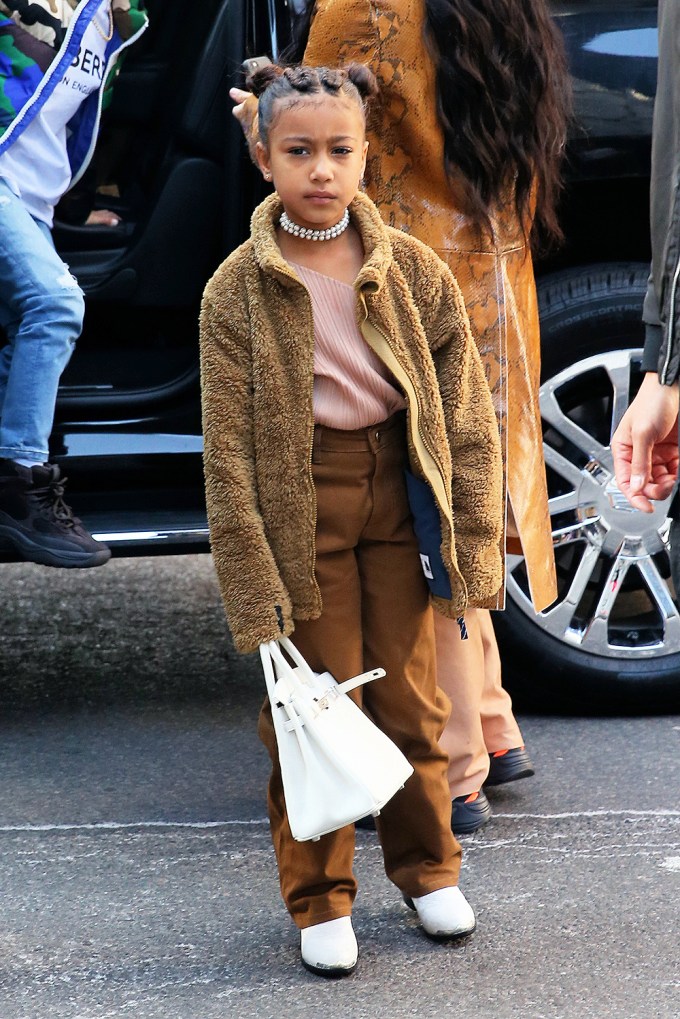 North West With White Purse