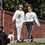 Kristen Stewart And Sara Dinkin Take Their Dogs For A Walk In Los Feliz, CA