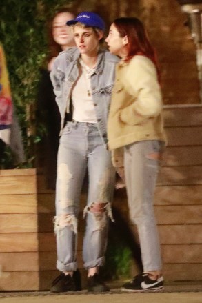 Malibu, CA  - *EXCLUSIVE*  - Actress, Kristen Stewart and stylist girlfriend, Sara Dinkin are still going strong! The duo are spotted outside beachside Japanese restaurant, Nobu in Malibu! The two wasted no time to rush to their ride after chatting it up with a few friends.Pictured: Kristen Stewart, Sara Dinkin BACKGRID USA 12 FEBRUARY 2019 USA: +1 310 798 9111 / usasales@backgrid.comUK: +44 208 344 2007 / uksales@backgrid.com*UK Clients - Pictures Containing ChildrenPlease Pixelate Face Prior To Publication*